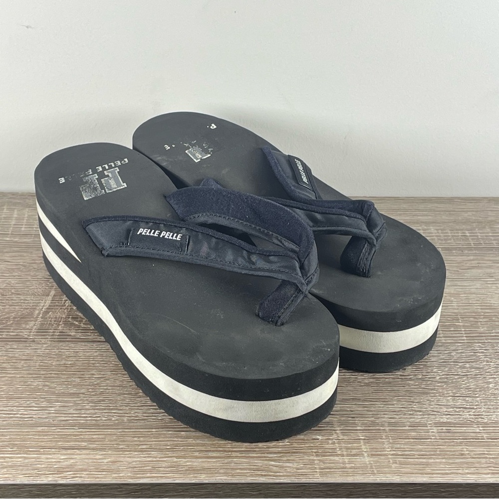 Pelle Pelle Black and White Platform Sandals